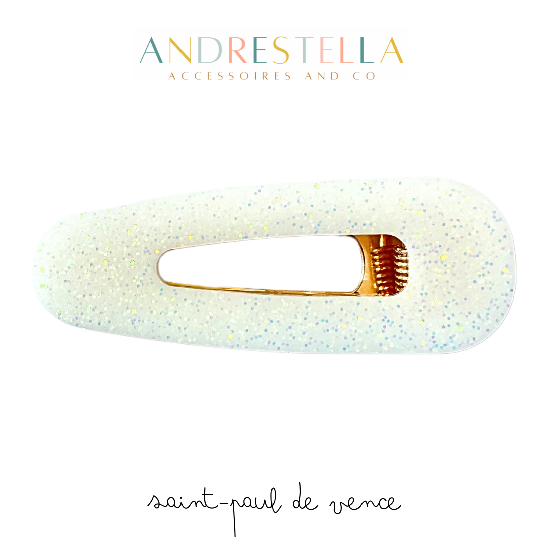 BARRETTE RÉSINE SPARKLE WHITE